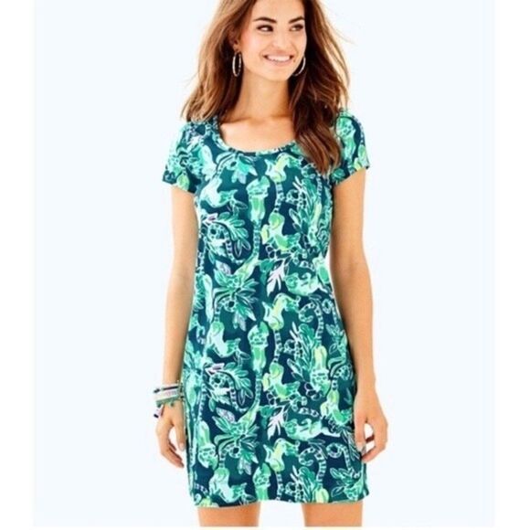 Lilly Pulitzer Short Sleeve Beacon Dress Tidal Wave NWT - Picture 1 of 8